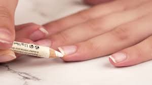 Green French tip nails
